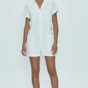 Pistola Parker romper ECRU white denim romper pockets summer size small